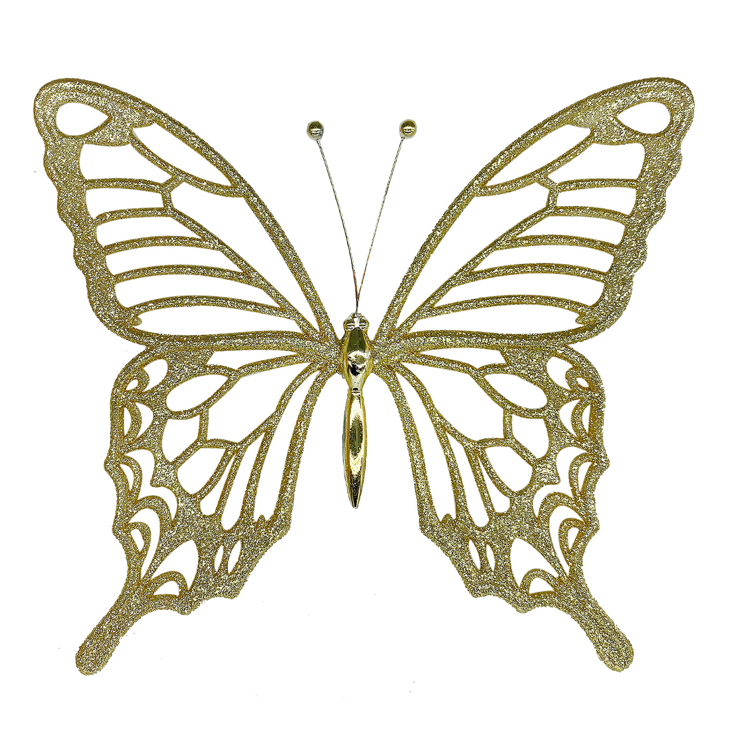Декор Бабочка мини золотистая с блеском 11х9,5х1см