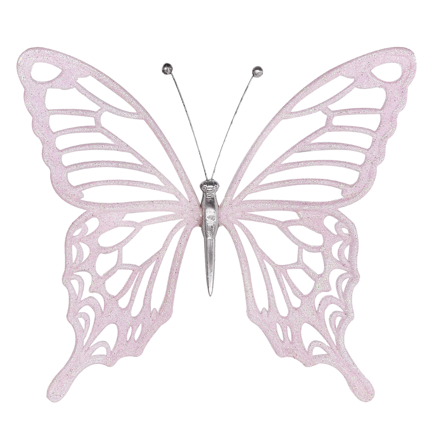 Декор Бабочка мини розовая с блеском 11х9,5х1см