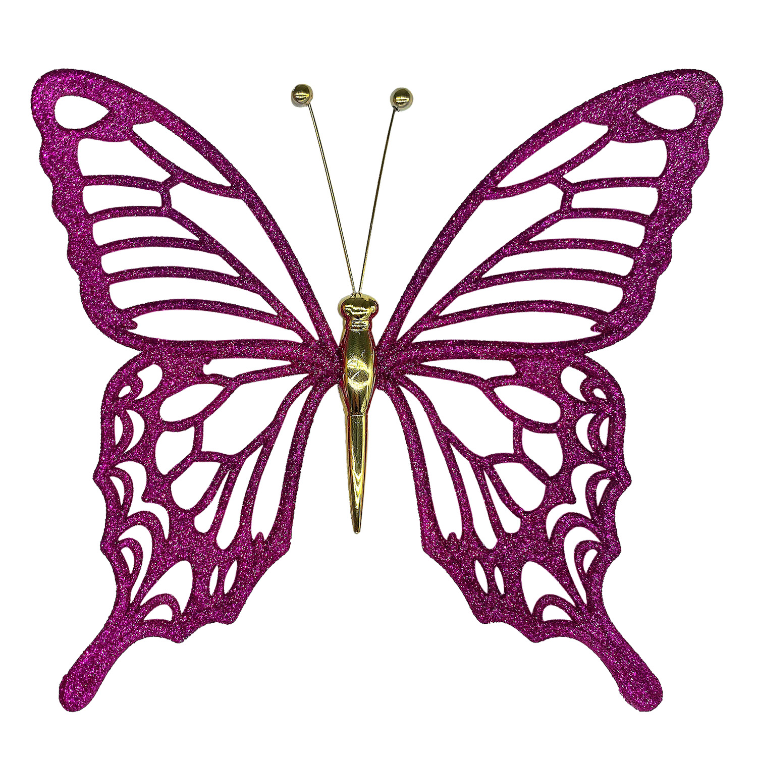 Декор Бабочка мини фиолетовая с блеском 11х9,5х1см