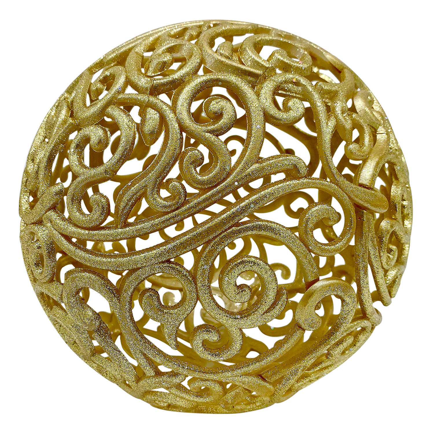 Шар ажурный золотистый с блеском d20см