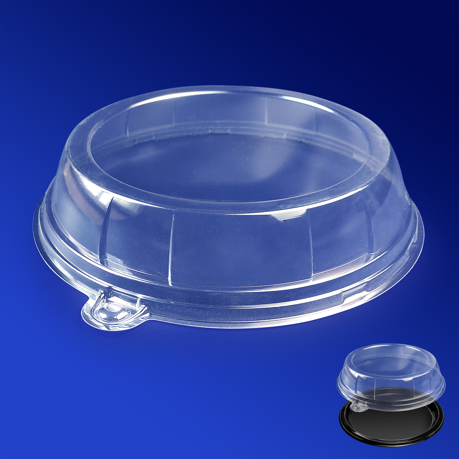 Крышка тарелки 270х53 мм купольная прозрачная 150шт/кор