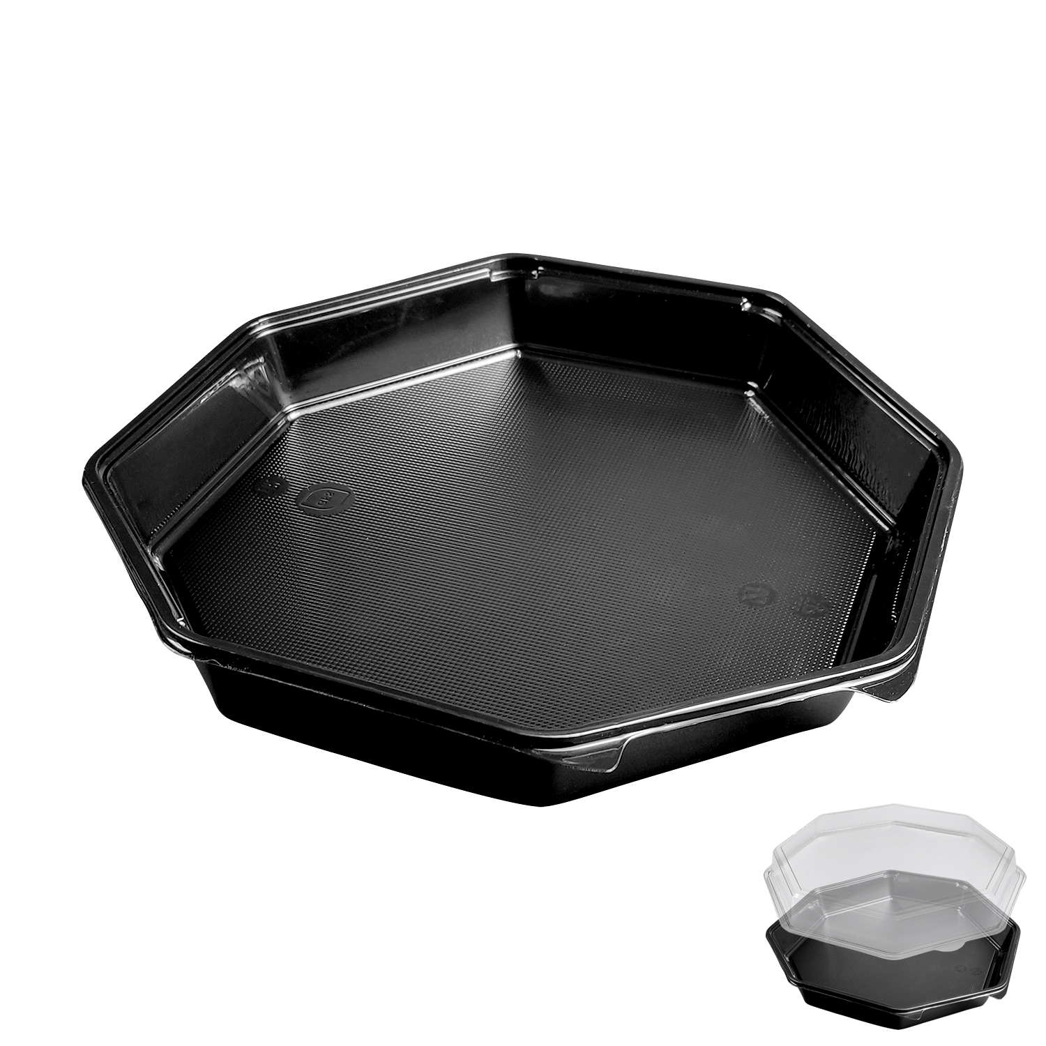 Блюдо воcьмиугольное PET черное 305х305х40 мм