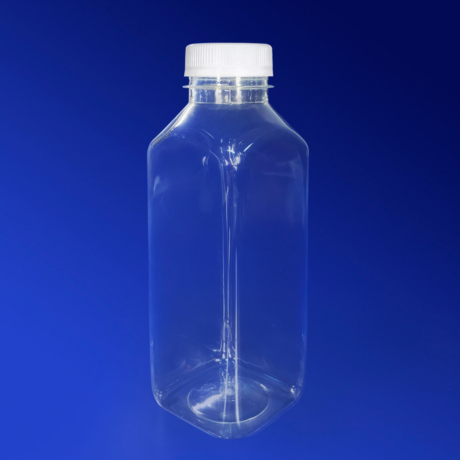 Бутылка  500мл PET  квадратная прозрачная с крышкой диаметр горловины 3,8см h18см дно 6х6см