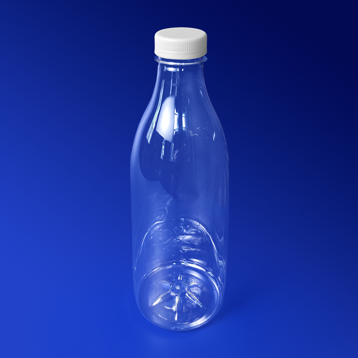 Бутылка 1000мл PET прозрачная с крышкой диаметр горловины 3,8см h25см диаметр дна 8см большое горлышко