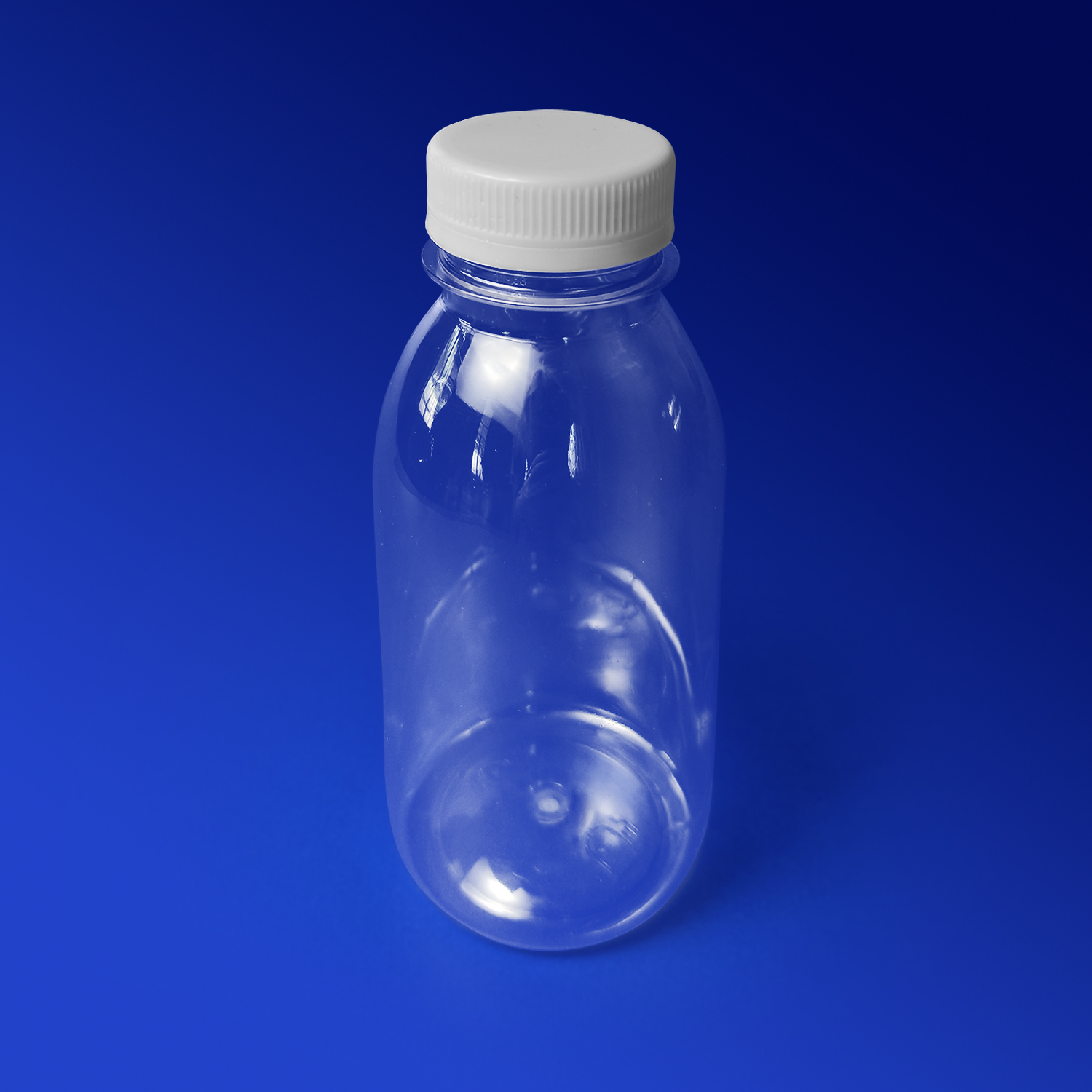 Бутылка  300мл PET круглая прозрачная с крышкой большое горлышко