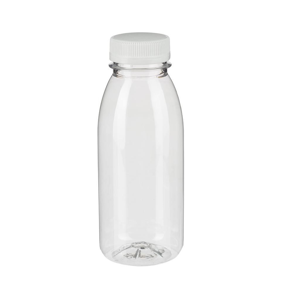 Бутылка  300мл PET круглая прозрачная с крышкой большое горлышко