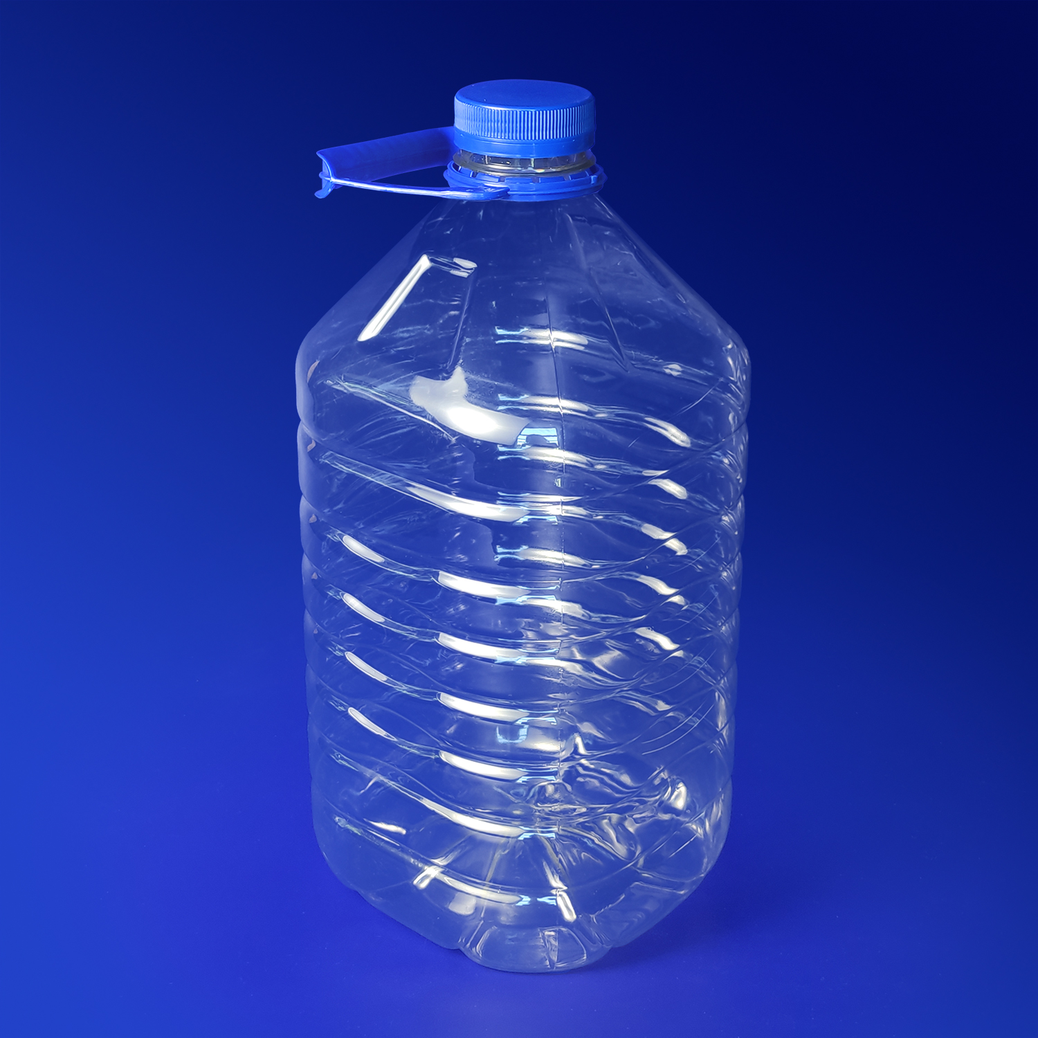 Бутылка 5000 PET квадратная прозрачная с крышкой диаметр горловины 4,8см h32,0см
