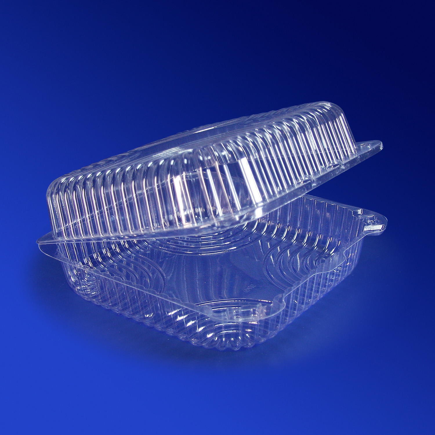 Контейнер пластиковый 2600мл PET прозрачный с нераздельной крышкой 18,0х18,0х8,0см 250 шт/кор ПР-К-22 А ПЭТ