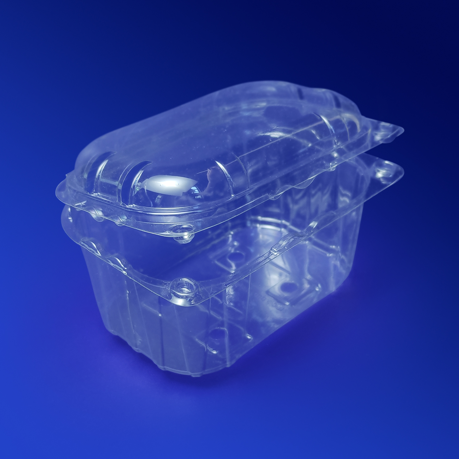 Контейнер пластиковый    250мл PET прозрачный с нераздельной крышкой перфорация 12,5х9,5х7,5см внеш 520 шт/кор ПР-РКФ-250 АВ ПЭТ