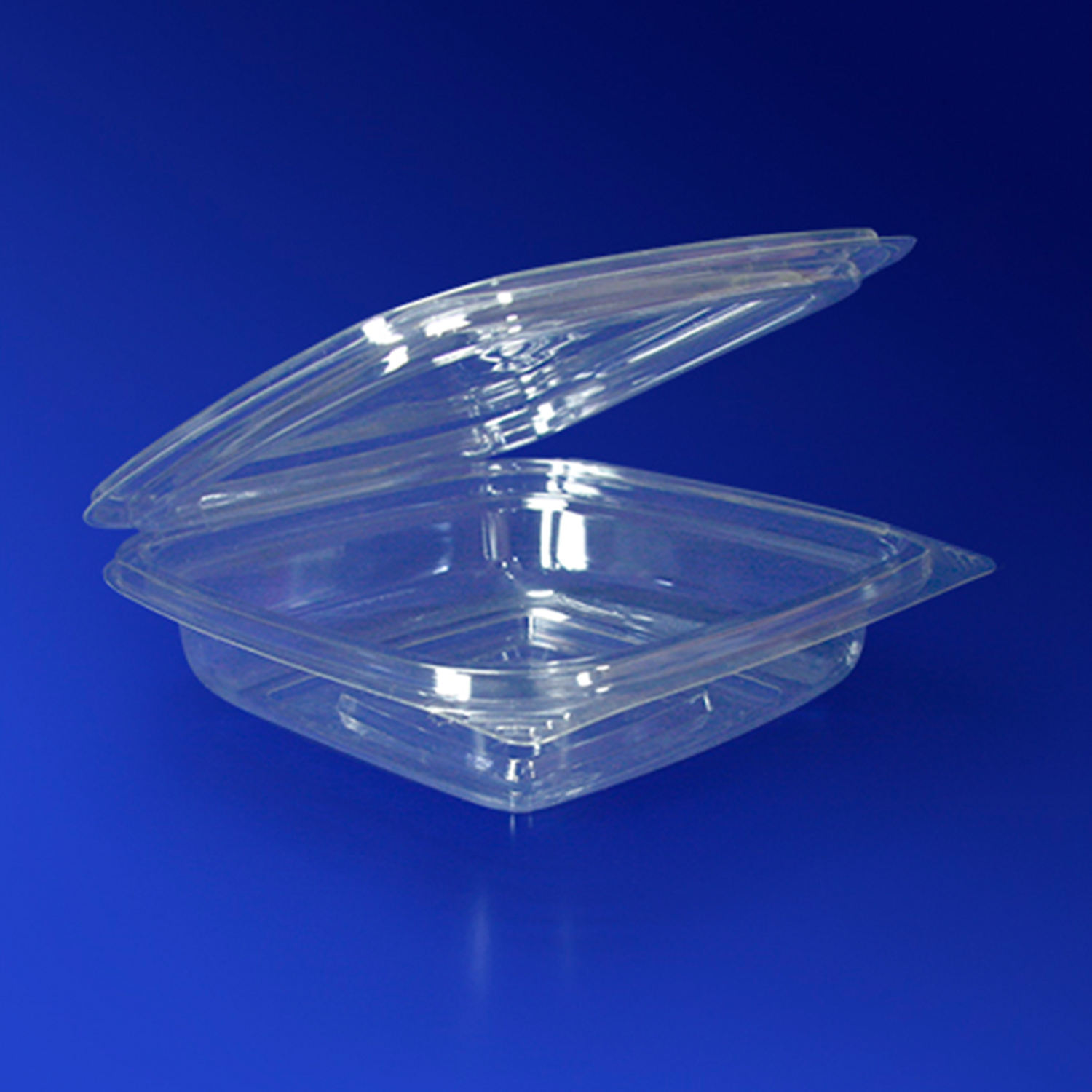 Контейнер пластиковый    250мл PET прозрачный с нераздельной крышкой 13,7х13,7х3,7см 300 шт/кор ПР-СК-РГ-250 А ПЭТ К3