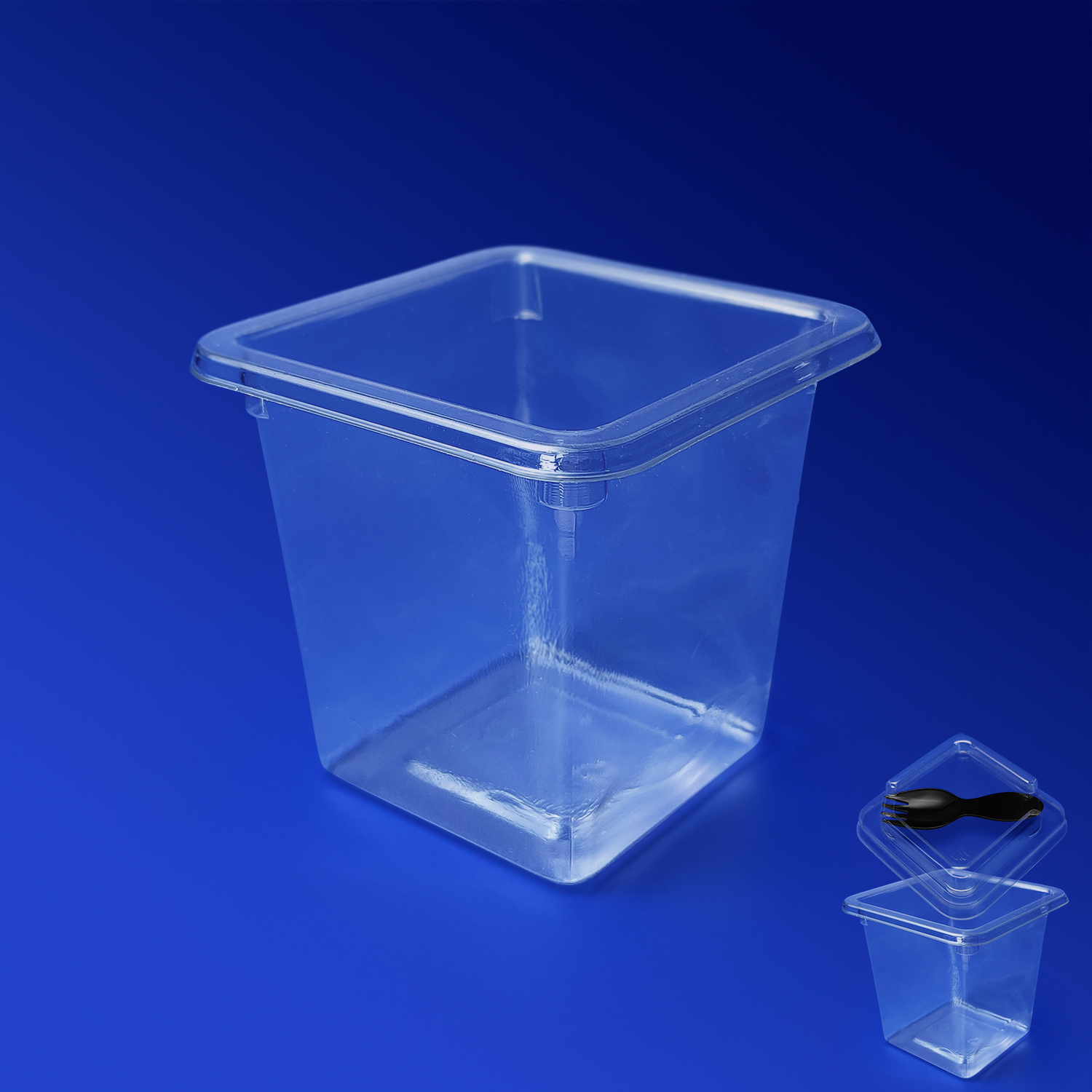 Стакан-контейнер пластиковый 220мл РЕТ прозрачный внеш 8,0х8,0х7,5см под запай без крышки 360 шт/кор ПР-СТ-80х75 ПЭТ