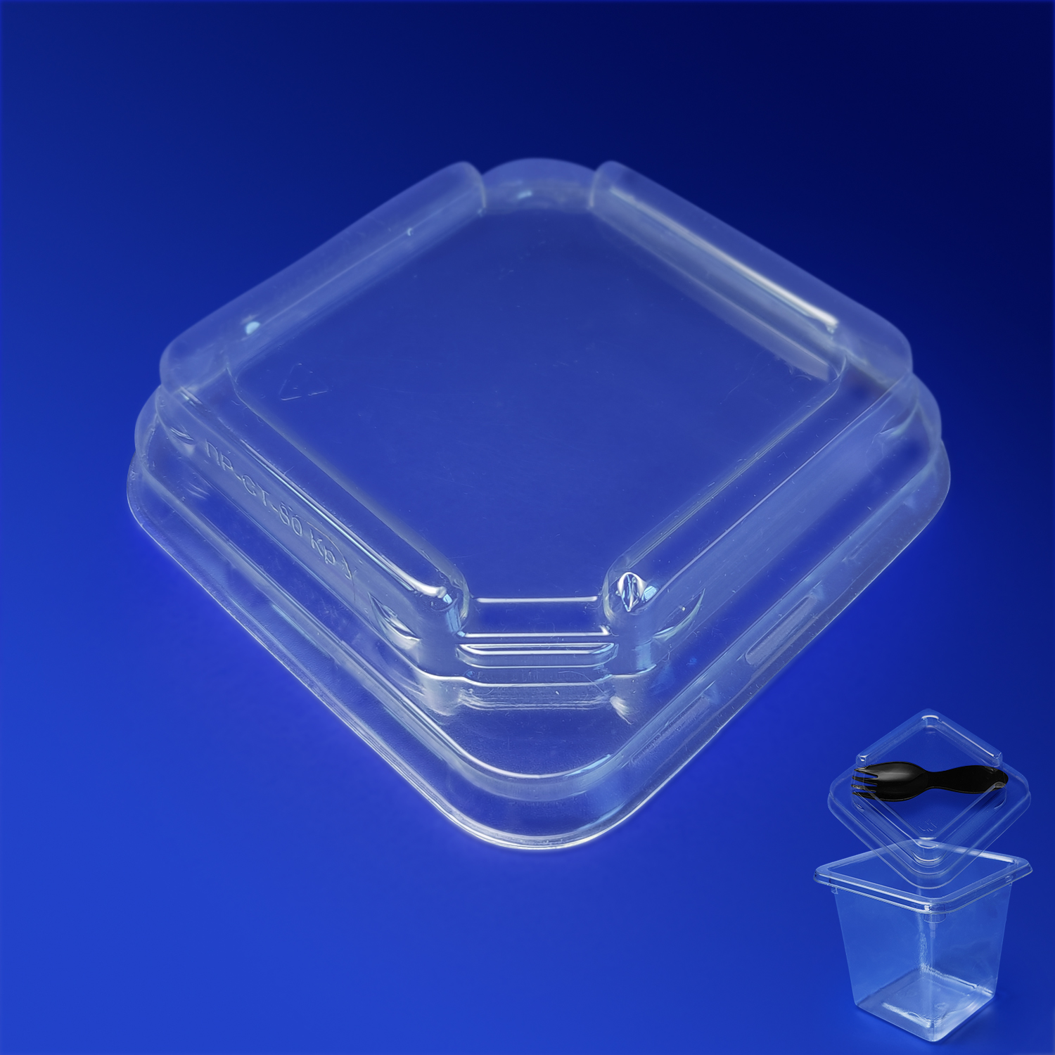 Крышка пластиковая РЕТ прозрачная внутр 8,0х8,0см к стакану-контейнеру 720 шт/кор ПР-СТ-80 Кр У ПЭТ