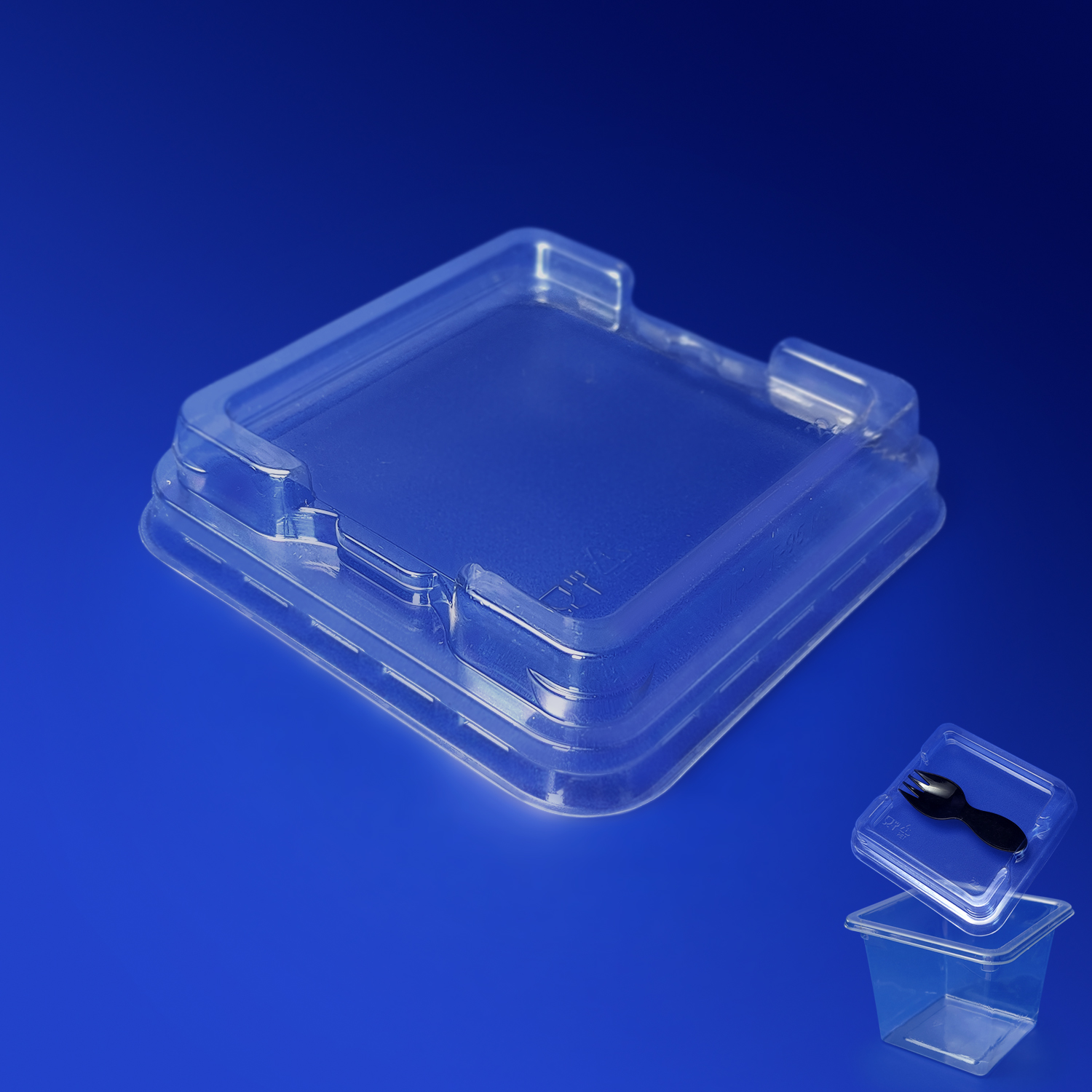 Крышка пластиковая РЕТ прозрачная внутр 9,5х9,5см к стакану-контейнеру 600 шт/кор ПР-СТ-95 Кр У ПЭТ
