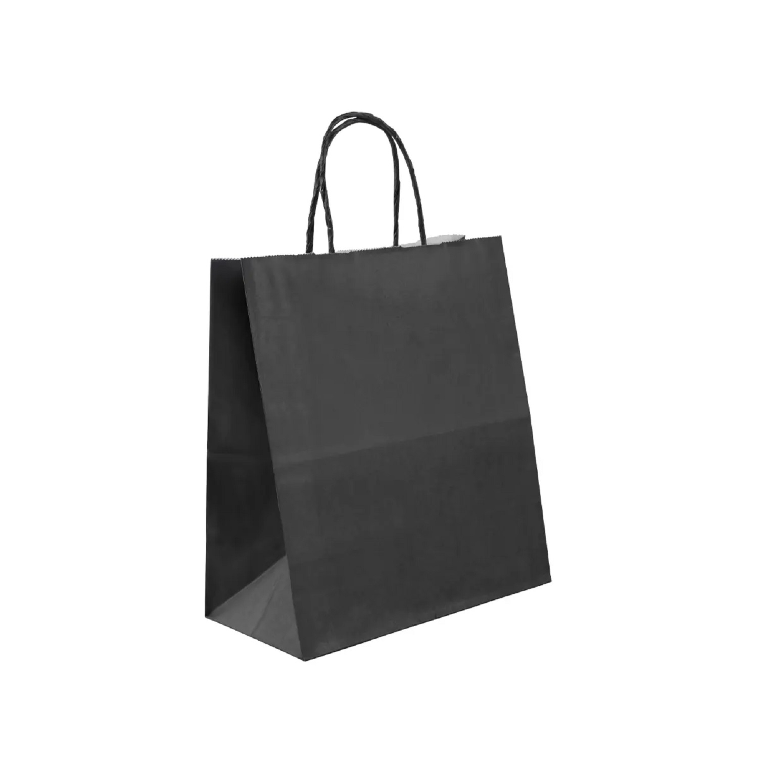 Пакет-сумка бумажная 25х22х12см (220*120*250мм) черная ручки крученые 80гр/м2