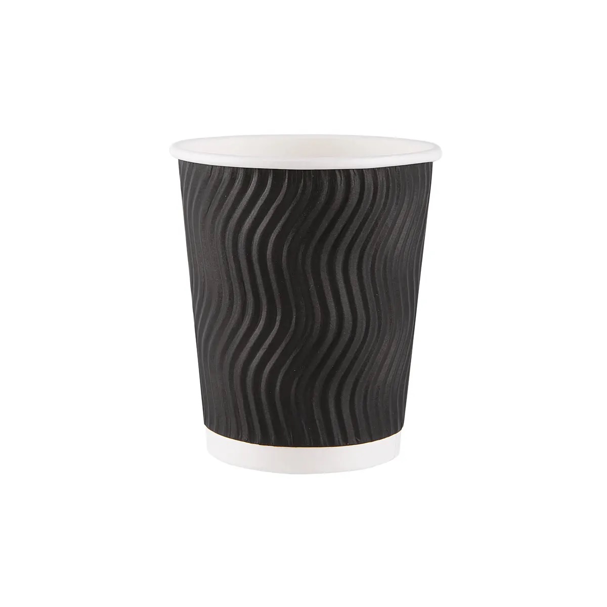 Стакан бумажный 250мл  трехслойный Черная волна 25шт/уп