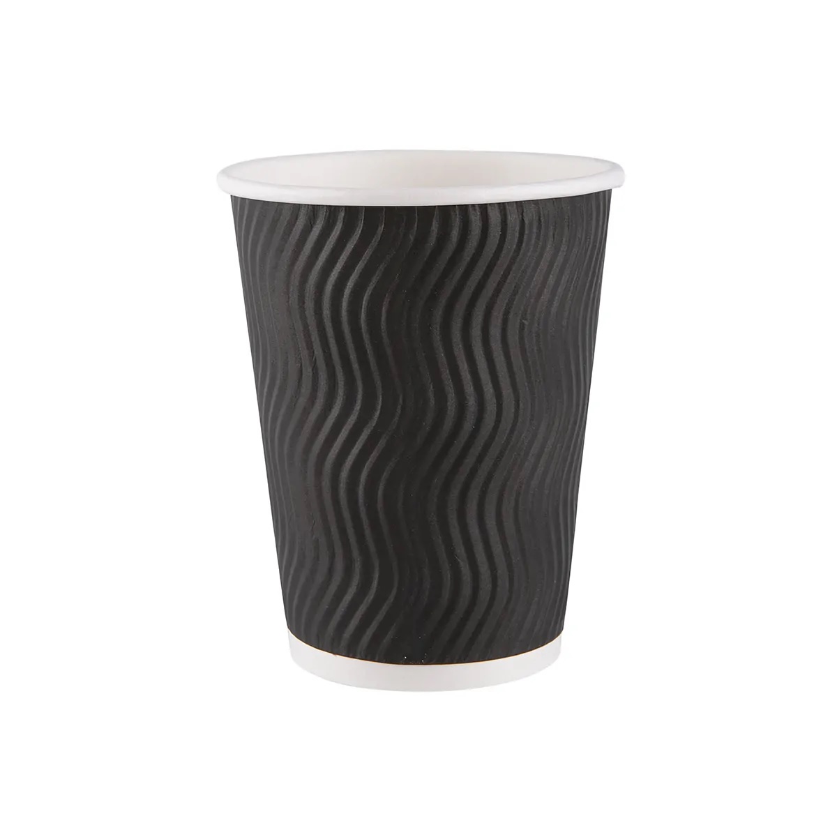 Стакан бумажный 300мл  трехслойный Черная волна 25шт/уп