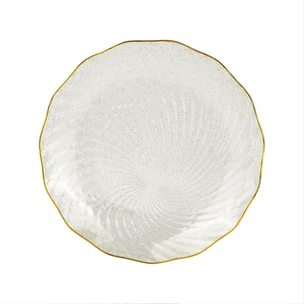 Тарелка пластиковая прозрачная d180 мм Жемчужное сияние Royal Party 12шт/уп