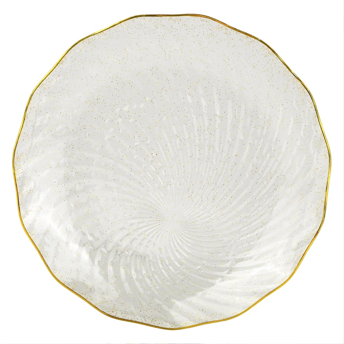 Тарелка пластиковая прозрачная  d230 мм Жемчужное сияние Royal Party 12шт/уп