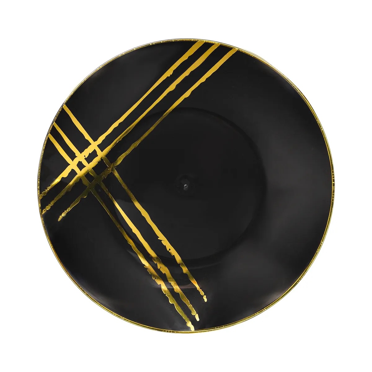 Тарелка пластиковая черная  d180 мм Эстетика Royal Party 6шт/уп