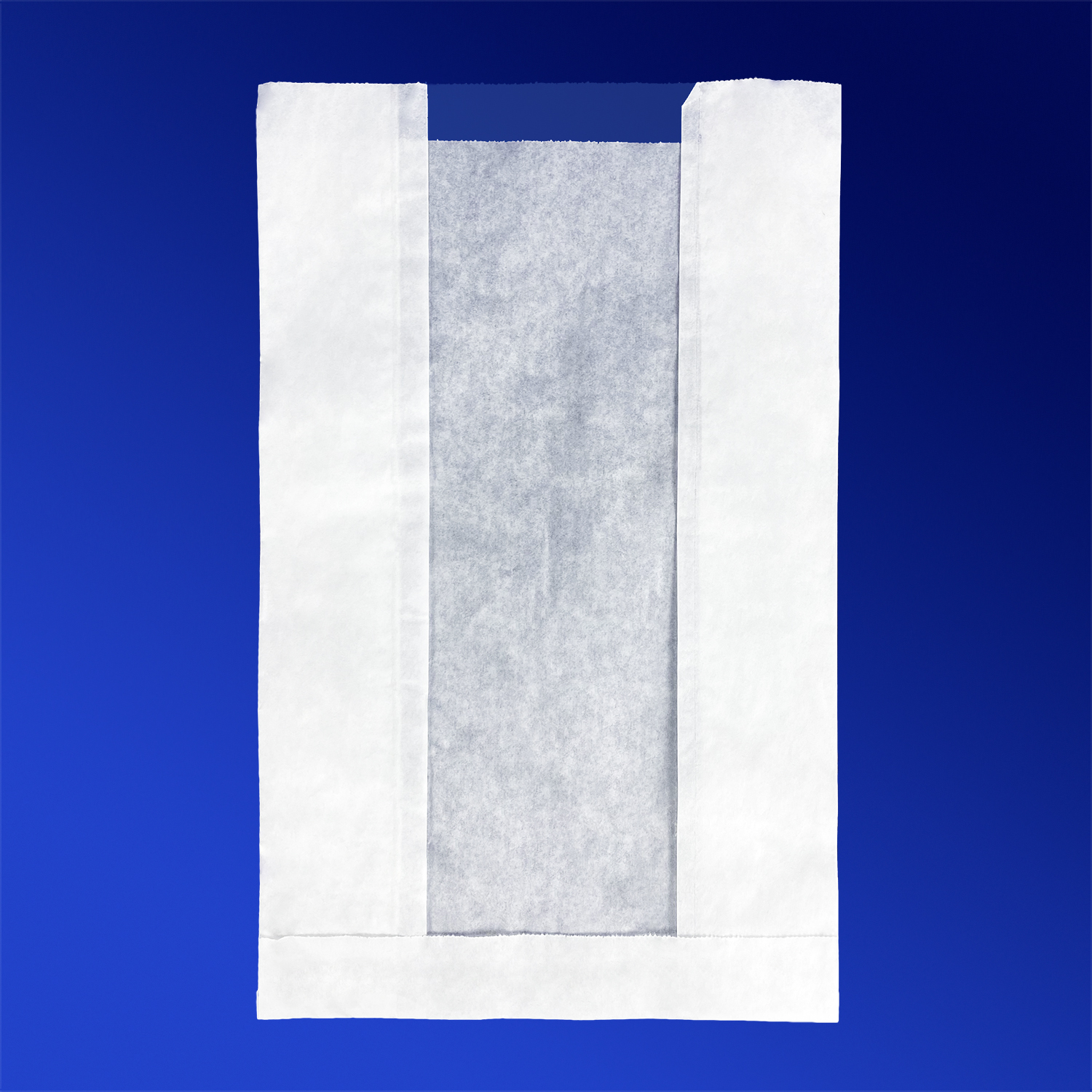 Пакет бумажный V-дно 34х20х6см белый с окном 10см для выпечки  1000шт/уп