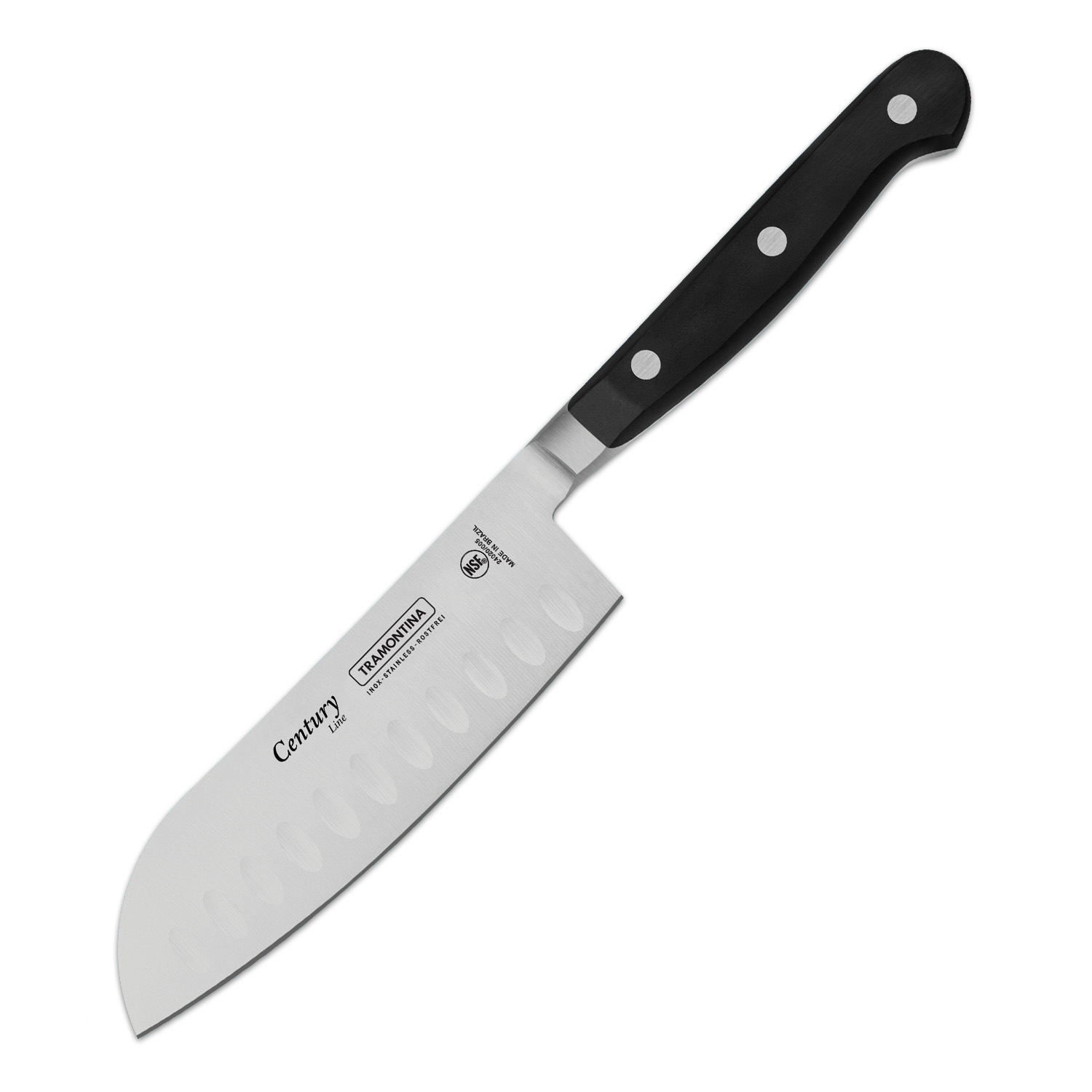 Нож Century 127мм/250мм кухонный Сантоку черный