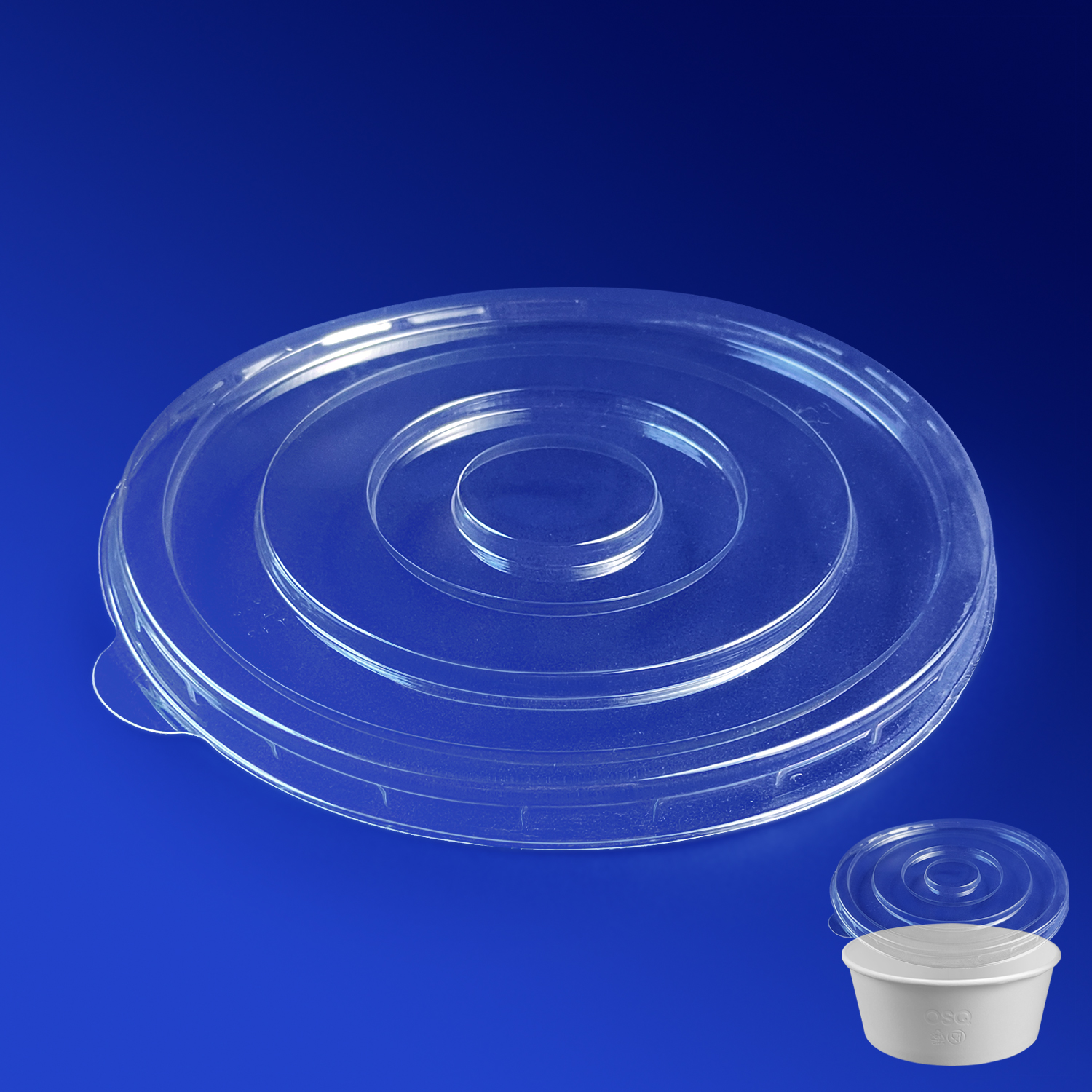Крышка OSQ Round Bowl flat lid (750/1000мл) плоская ПЭТ 270шт/кор