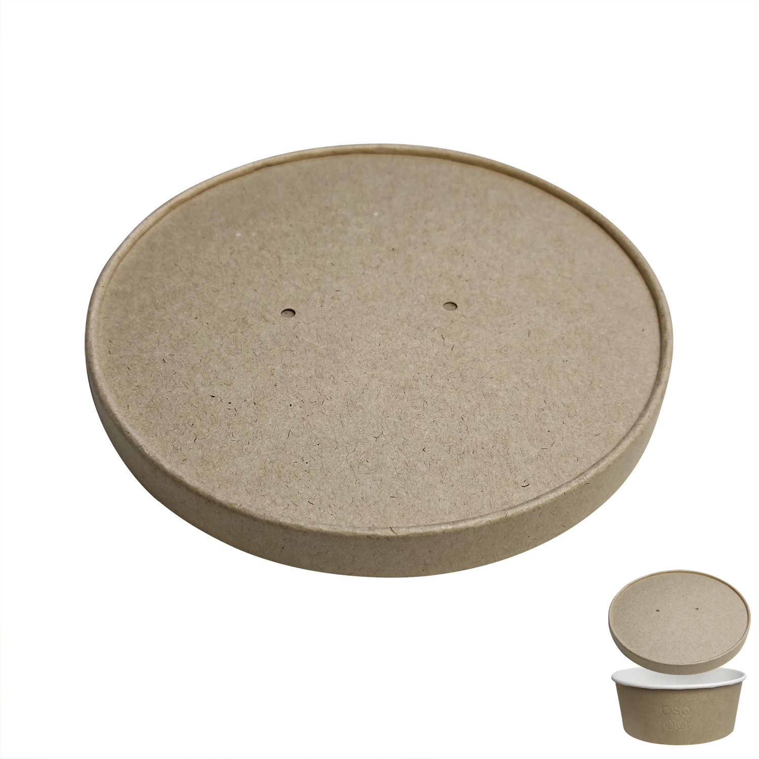 Крышка OSQ Round Bowl kraft lid картон (750/1000мл) 270шт/кор