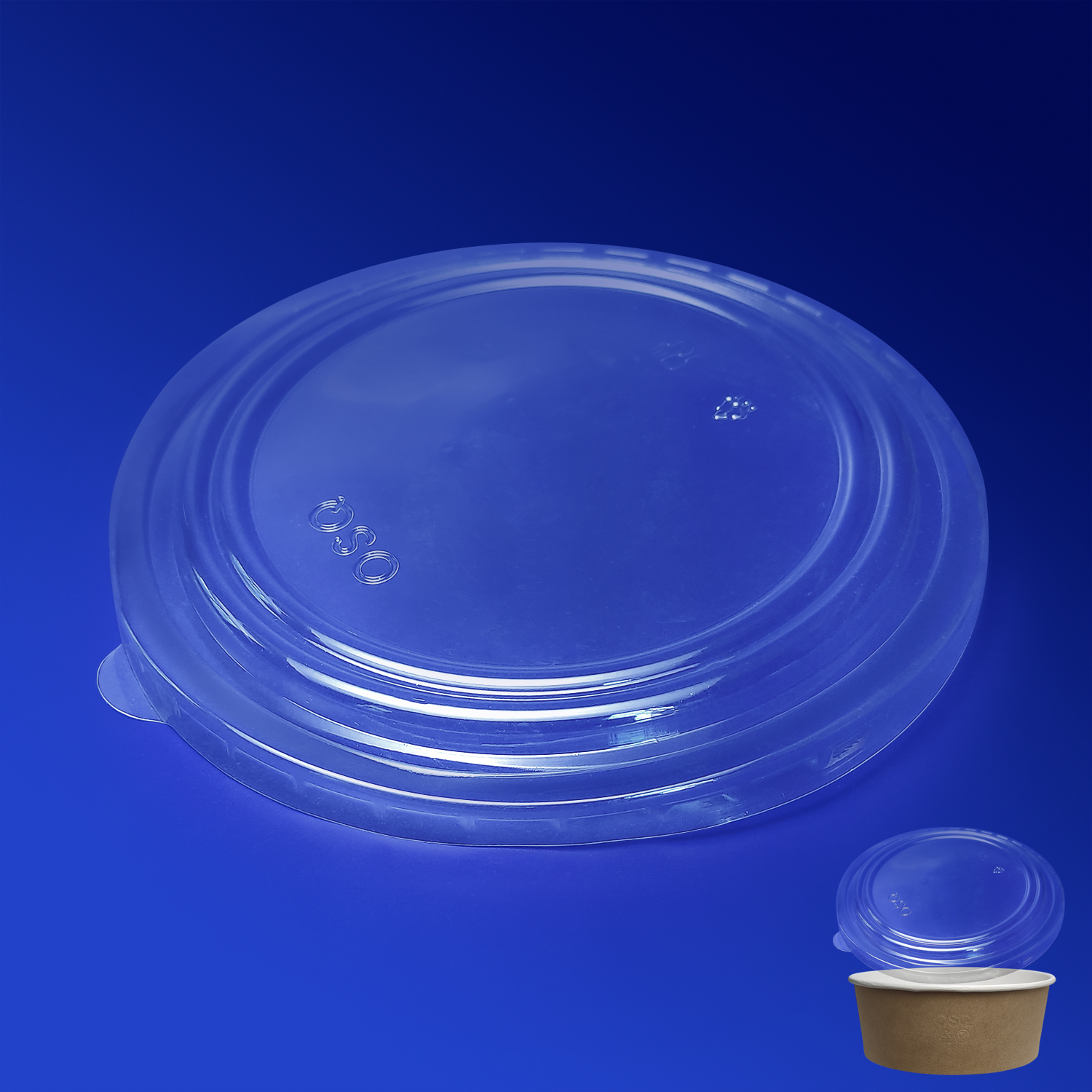 Крышка OSQ Round Bowl flat lid (1300мл) плоская ПЭТ  210шт/кор